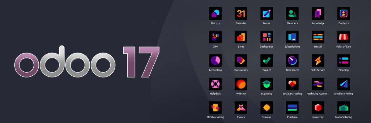 prehľad aplikácií verzie odoo 17