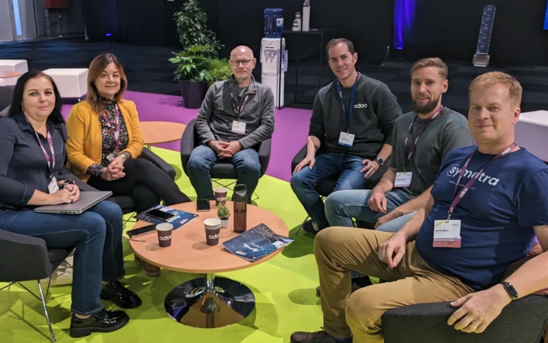 Stretnutie symetra tímu s Mariom Rodriguezom Gazigliom na Odoo Experience 2024 